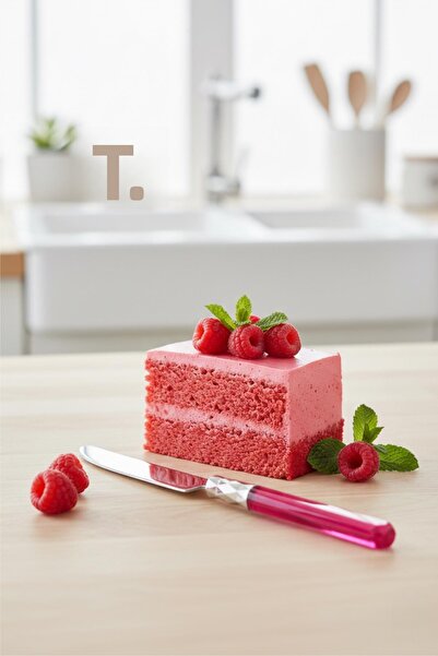 Mustran 6-Piece Stainless Steel Pink Dessert Knife Set