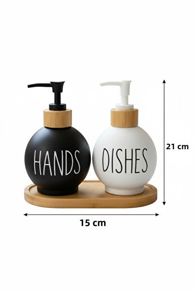 Kapris Dmr-8890 Round Glass Soap Dish with 2 Bamboo Plates