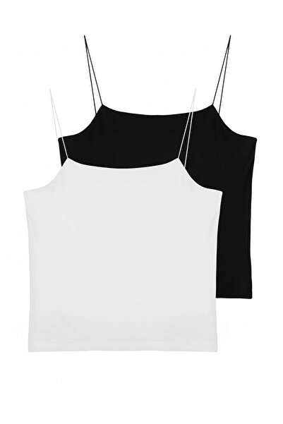 Trendyol Curve Black-White 2-Pack Large Size Undershirt Tbbss25Cv00018