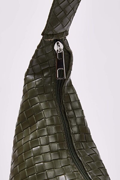 TRENDYOL SHOES Khaki Suede Large Maxi Tote Women's Shoulder Bag Takaw26Oc00045