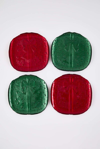 TRENDYOLMİLLA HOME New Year's Bow 4-Piece Cake Plate Tphaw26Tbk00016