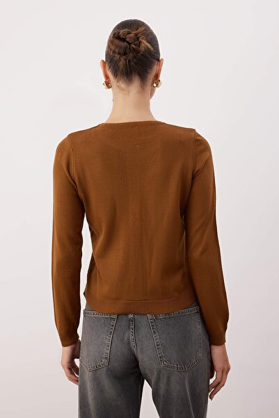 Trendyol Collection Brown-Stone Double Pack Crew Neck Knitwear Cardigan Twoaw25Hi00344