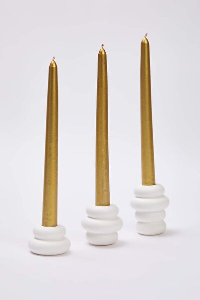 TRENDYOLMİLLA HOME 3-Piece Ceramic Bubble Candle Holder Tphaw26Sm00004