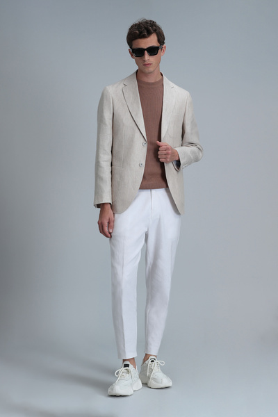 Lufian Rolf Spor Erkek Blazer Ceket Slim Fit Bej
