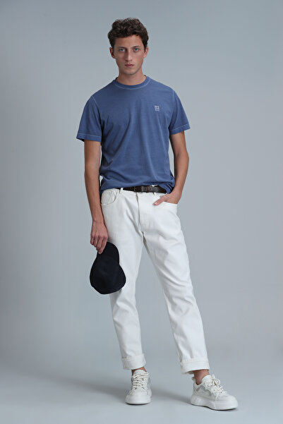 Lufian Sarder Erkek Basic Tişört Mavi