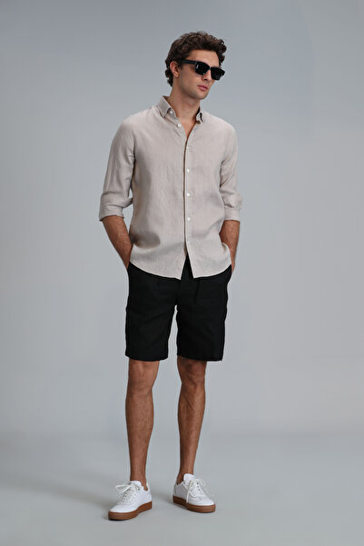 Lufian Peler Spor Erkek Chino Şort Slim Fit Siyah