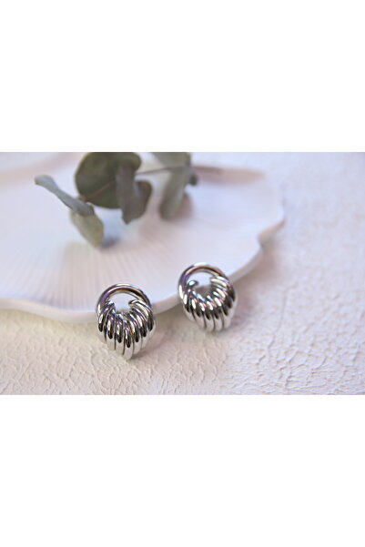 Aksesuar Steel Earrings - Chain Detailed Circle