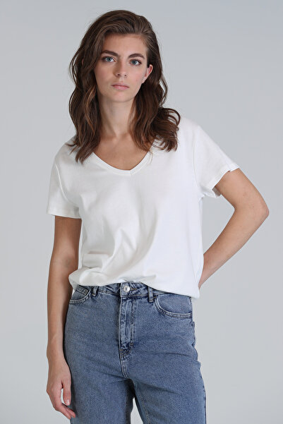 Lufian Γυναικείο T-Shirt σε εκρού χρώμα Florence