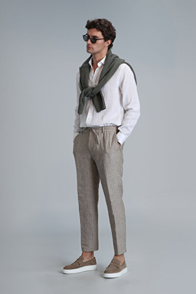 Lufian Marıo Smart Erkek Chino Pantolon Tailored Fit Bej
