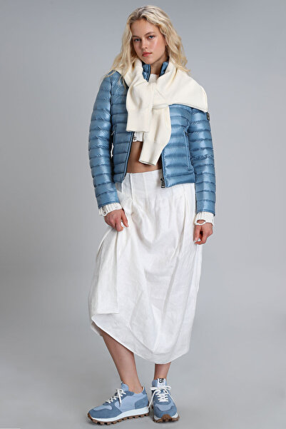 Lufian Mary Kaz Tüyü Kadın Mont Koyu Mavi