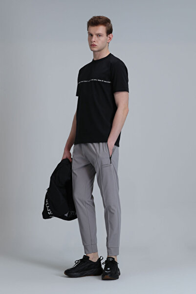 Lufian Μαύρο μπλουζάκι Carlos Modern Graphic