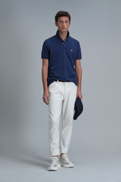 Lufian Laon Smart ανδρικό μπλουζάκι πόλο Slim Fit Light Navy Blue