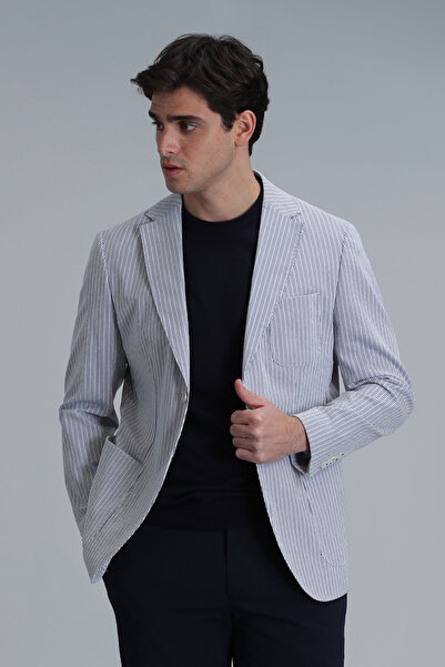 Lufian Cosby Spor Erkek Blazer Ceket Slim Fit Saks