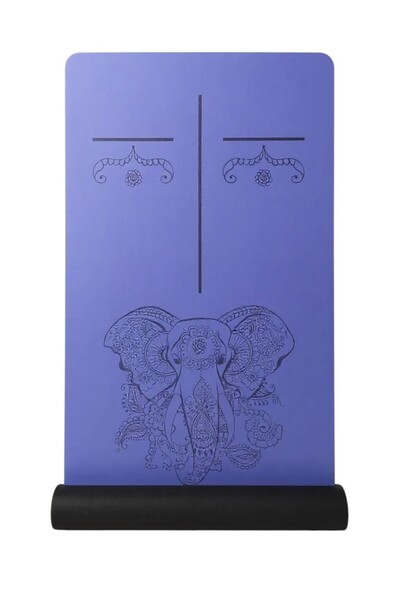 NYRA Kaydırmaz Doğal Kauçuk Yoga Matı 5mm Mavi Fil Desenli