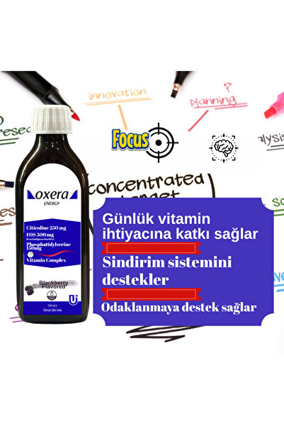 OXERA ENERGY Citicoline, FOS, Phosphatidylserine ve Vitamin Complex ile Enerji ve Zihin Desteği