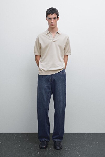 Massimo Dutti Triko V yaka polo t-shirt