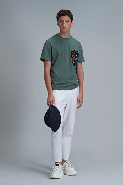 Lufian Exotıc Modern Grafik T- Shirt Ördek Yeşili