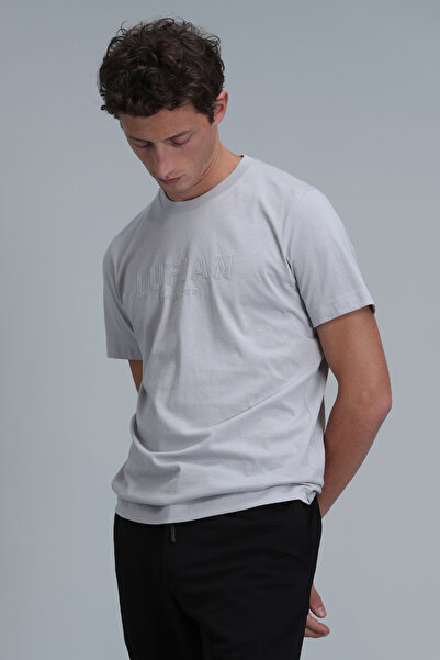 Lufian Gold Modern Grafik T- Shirt Taş