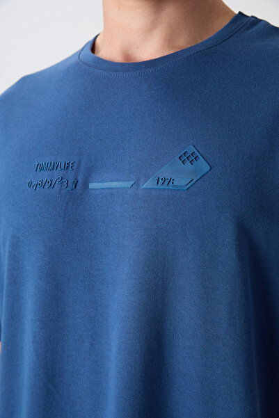TOMMY LIFE Parlament Pamuklu Kalın Yumuşak Dokulu Oversize Fit Baskılı Erkek T-Shirt - 88330