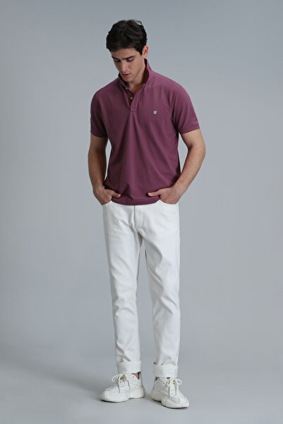 Lufian Laon Smart Men's Polo T-Shirt Slim Fit Plum