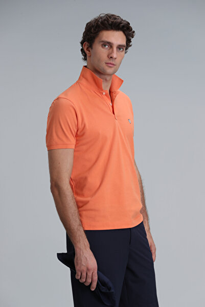 Lufian Laon Smart Erkek Polo Tişört Slim Fit Koyu Turuncu