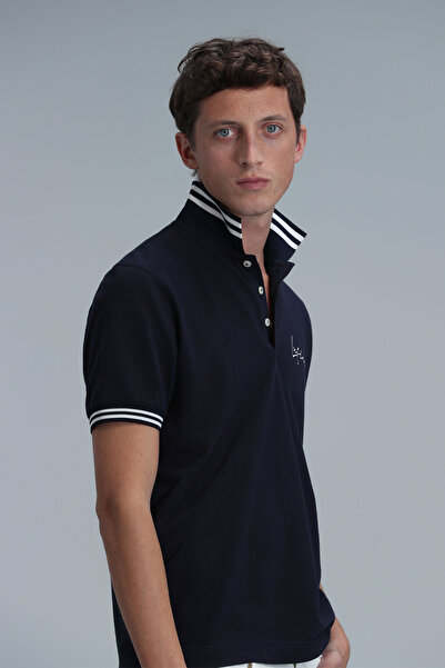 Lufian Ανδρικό μπλουζάκι πόλο Montana Smart Navy Blue