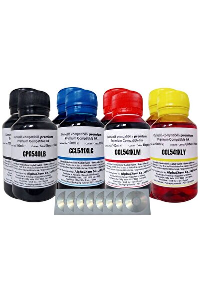 alphachem Set Flacon Cerneala Compatibil Canon 2x100ml PG-540L Negru, 2x100ml...