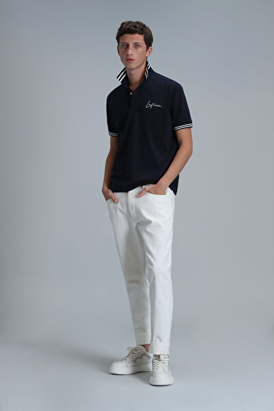 Lufian Ανδρικό μπλουζάκι πόλο Montana Smart Navy Blue