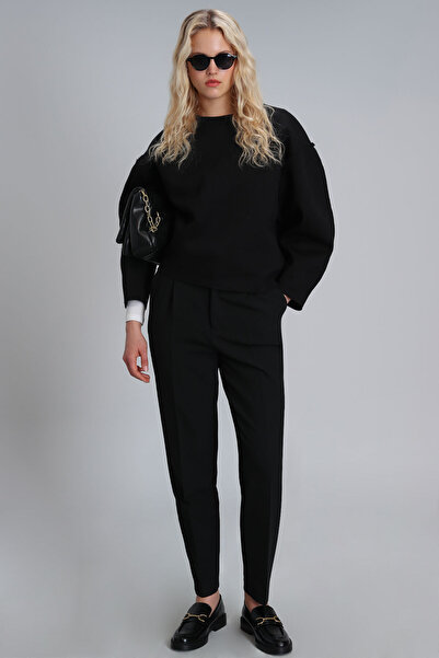 Lufian Selın Γυναικείο πλεκτό φούτερ μαύρο