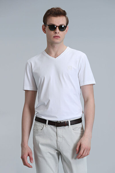 Lufian T-Shirt Tuna Modern Graphic Λευκό