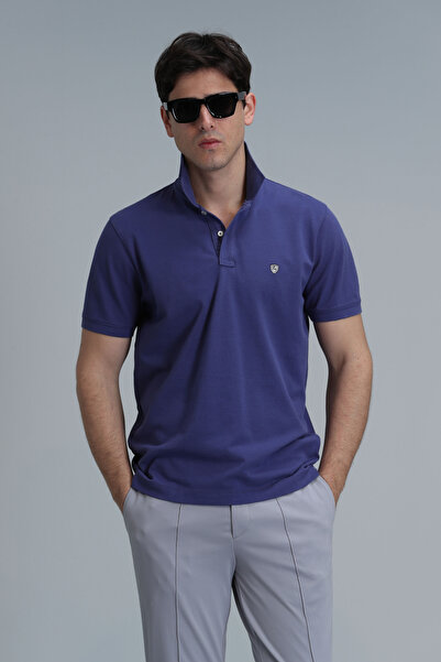 Lufian Laon Men's Attire for Slim Fit Purple Smart Polo T-Shirt
