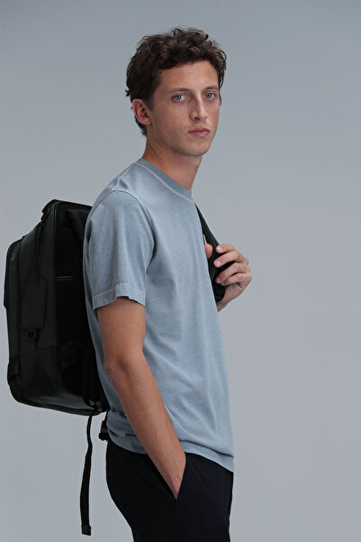 Lufian Sarder Erkek Basic Tişört Su Yeşili