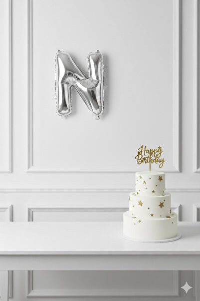 Deniz Party Store بالون فضي فويل حرف (N) مقاس 36 - 40 سم
