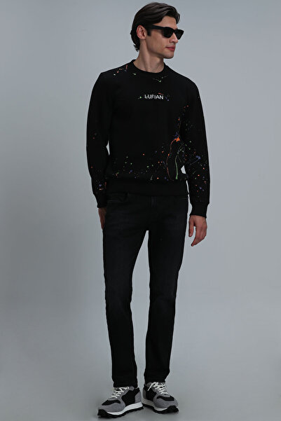 Lufian Ανδρικό παντελόνι Dean Smart Jean Slim Fit Anthracite