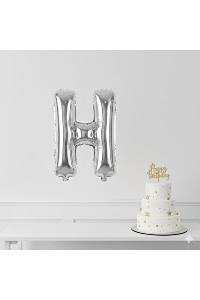 Deniz Party Store بالون فضي فويل (H) حرف 36 - 40 سم