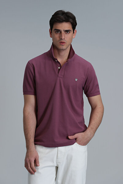 Lufian Laon Smart Men's Polo T-Shirt Slim Fit Plum