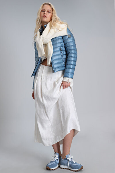 Lufian Mary Kaz Tüyü Kadın Mont Koyu Mavi