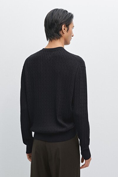 Massimo Dutti Pamuklu saç örgülü kazak