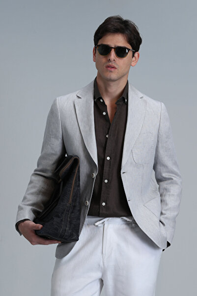 Lufian Ανδρικό σακάκι Tom Sports Slim Fit Grey