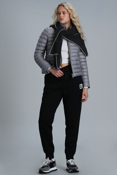 Lufian Mary Kaz Tüyü Kadın Mont Gri