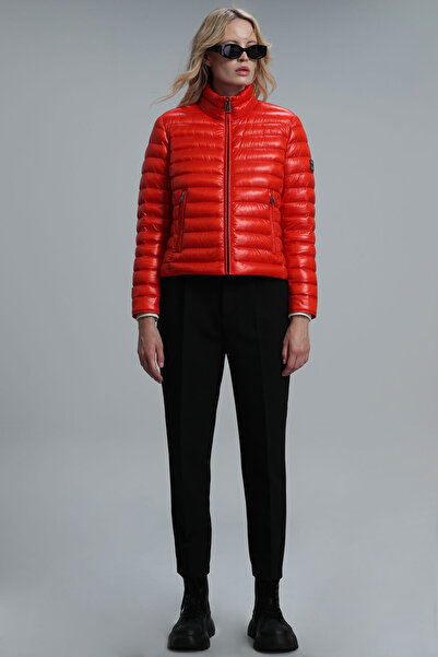 Lufian Mary Kaz Tüyü Kadın Mont Turuncu