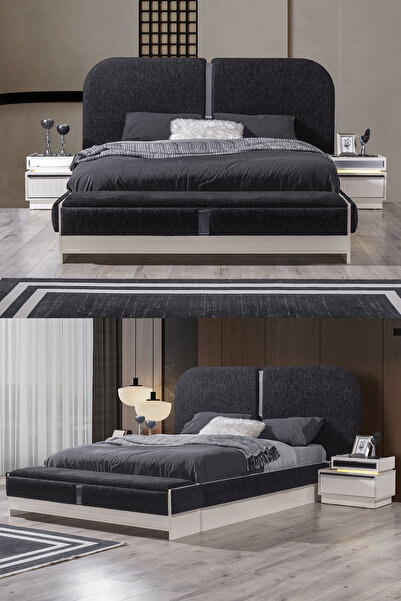 EDSY HOME Diamond Bazalı Bençli Karyola