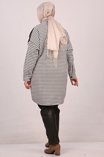 Eslina F-37045 Plus Size Crow's Feet Leather Combination Pants Suit-Khaki