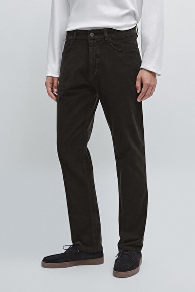 Massimo Dutti Fitilli kadife slim fit denim pantolon