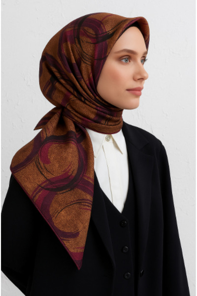 Vissona Μεταξωτό Φουλάρι Tivil 7405 - 0004 - 0026 Μπεζ Μοτίβο Μαργαριταρισμένο