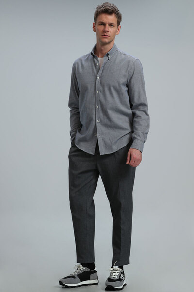 Lufian Karın Erkek Basic Gömlek Regular Fit Lacivert