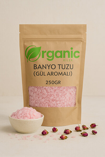 Organic Kiler ملح استحمام بنكهة الورد الطبيعي 250 جرام |   ملح العناية بالقدم |   المريح والتجديد