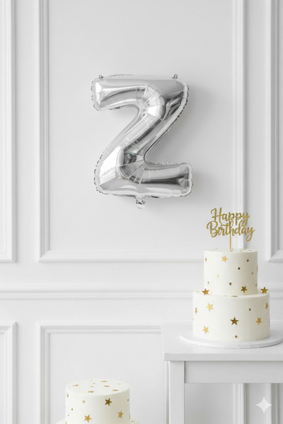 Deniz Party Store بالون فضي فويل 36 - 40 سم حرف Z