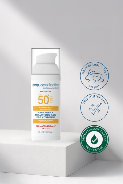 Acqua Perfection KOLAJENLİ SPF 50 YÜKSEK KORUMALI GÜNEŞ KORUYUCULU NEMLENDİRİCİ YÜZ KREMİ 50ML-