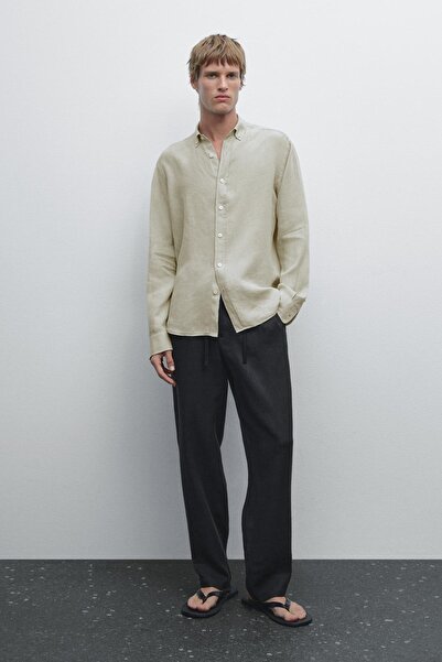 Massimo Dutti %100 keten regular fit gömlek